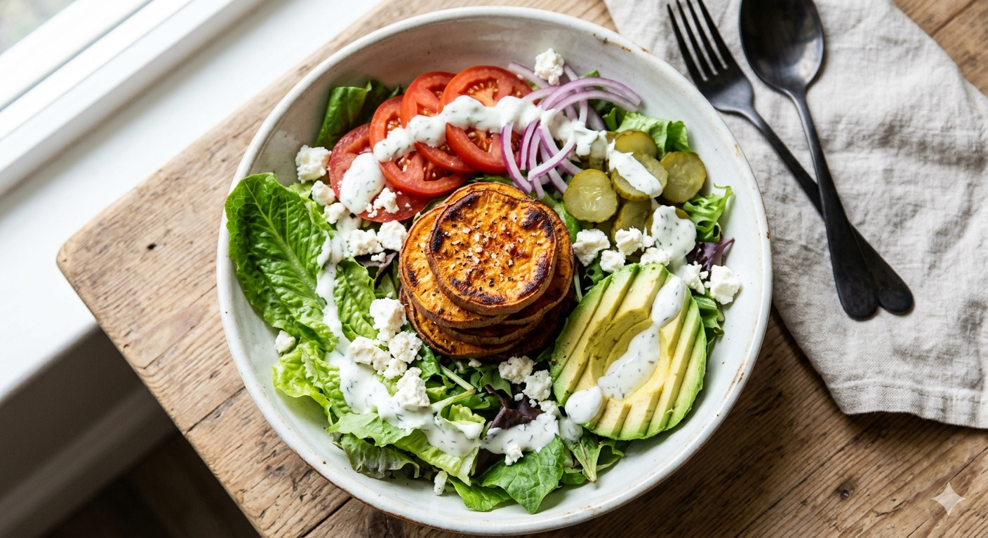 Sweet Potato Burger Bowl
